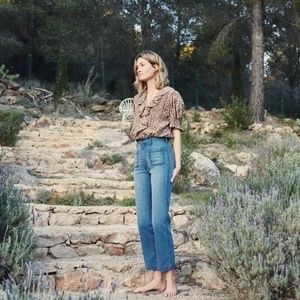 Doen Maritime Classic Cotton Highrise Straight Leg Jeans in Size 31